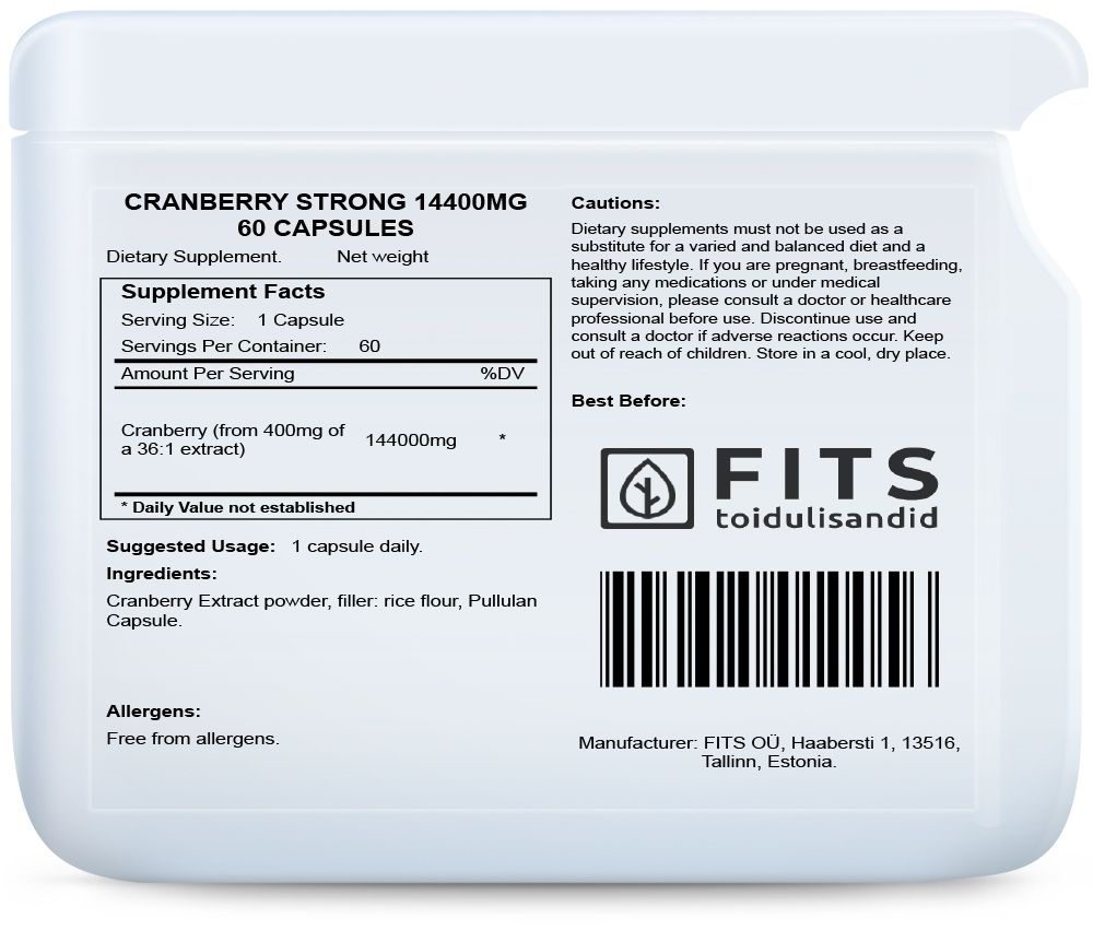 Cranberry Strong 14,400mg 60 capsules