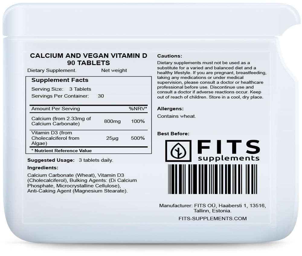 Kalcis + Vegan Vitaminas D tabletės