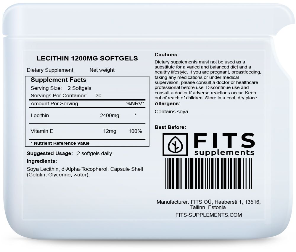 Lecitinas 1200 mg kapsulės