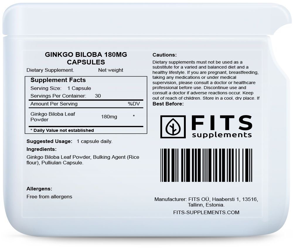 Ginkgo Biloba 180 mg kapsulės