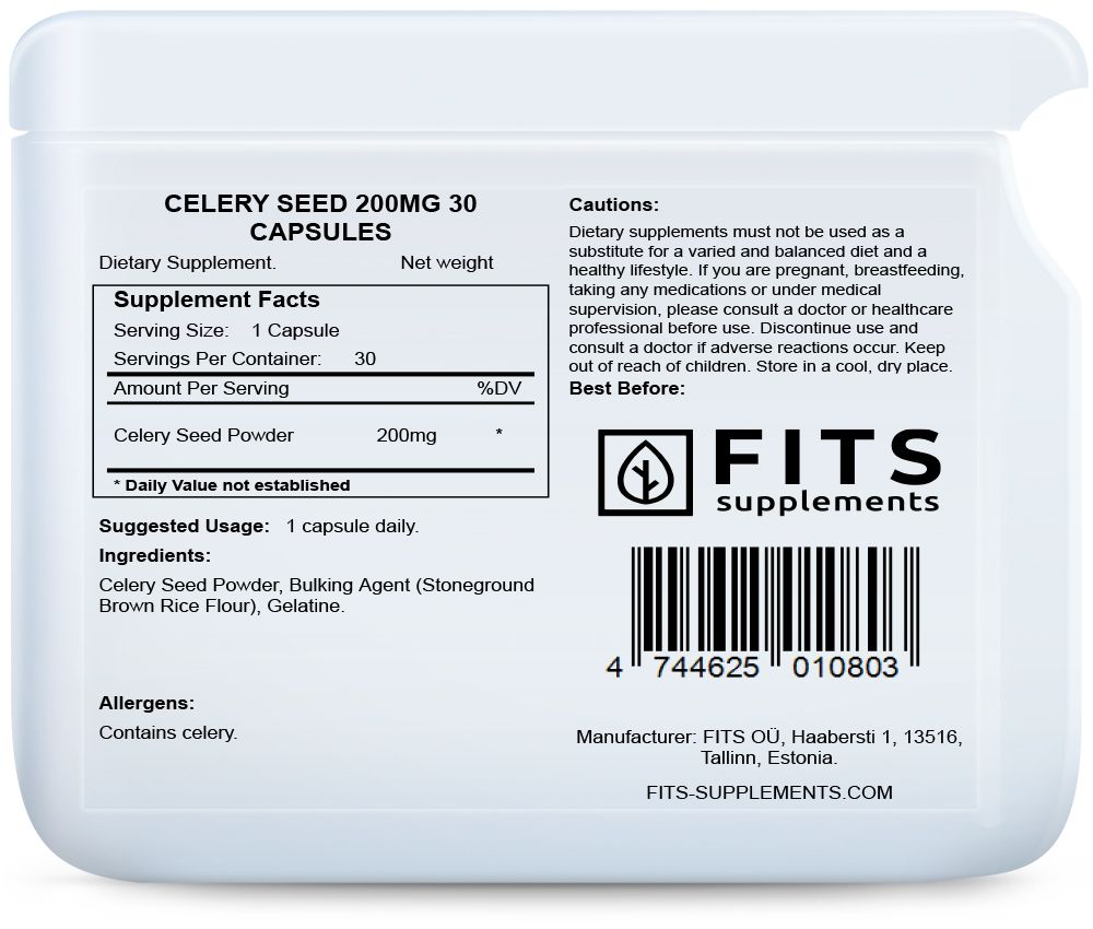 Celery Seed 200mg 30 capsules