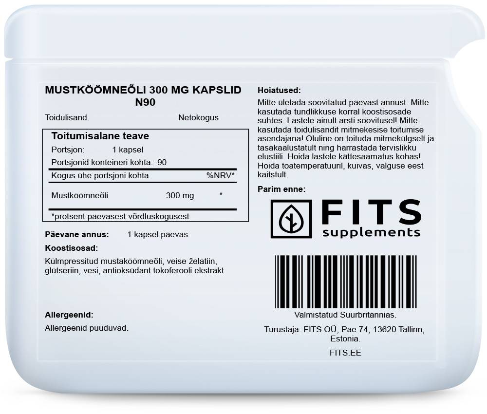 Black Cumin Oil 300mg 90 kapsulės