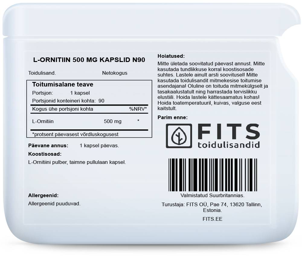 L-Ornitinas 500 mg kapsulės N90