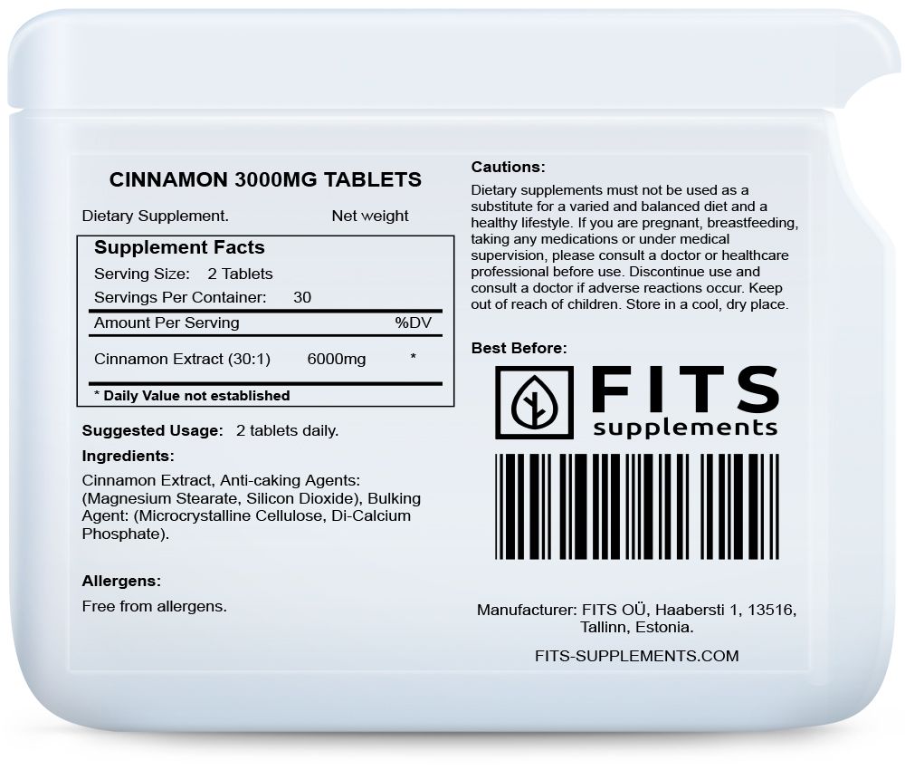 Cinnamon 3000mg tablets