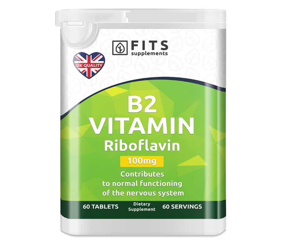 Vitaminas B2 100mg (Riboflavinas) 60 tablečių