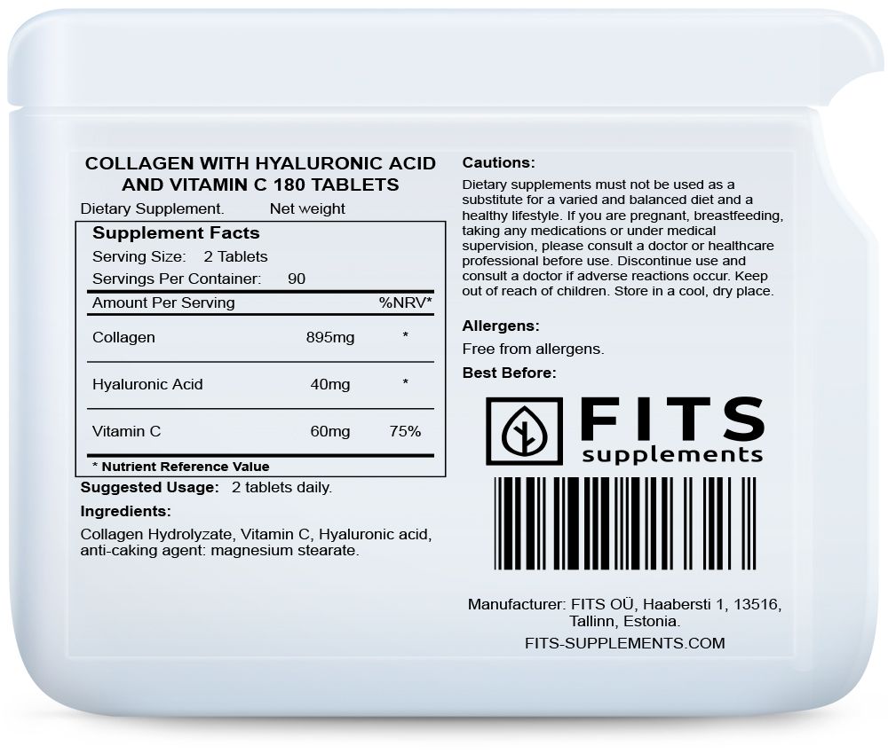 Collagen with Hyaluronic Acid & Vitamin C tablets N180