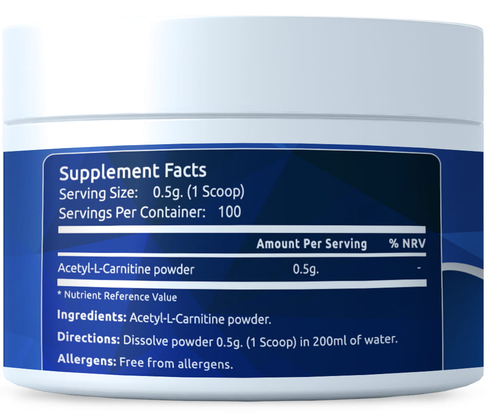 Acetyl-L-Carnitine 50g milteliai