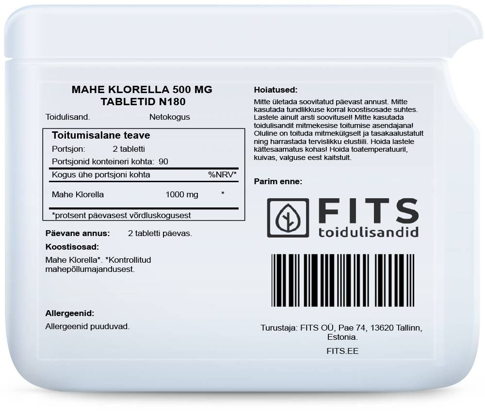 Chlorella BIO 500mg tabletės N180