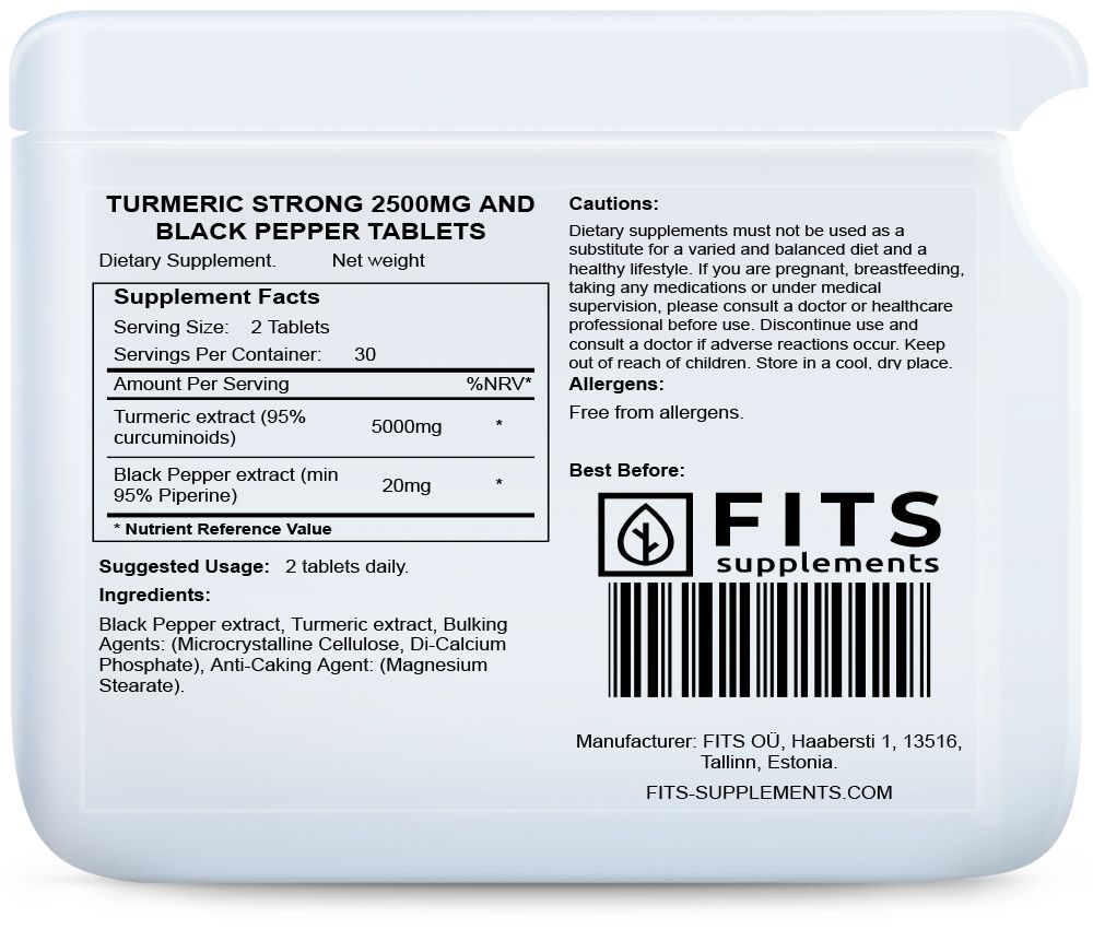 Kurkuminas 2500mg su juodaisiais pipirais tabletės