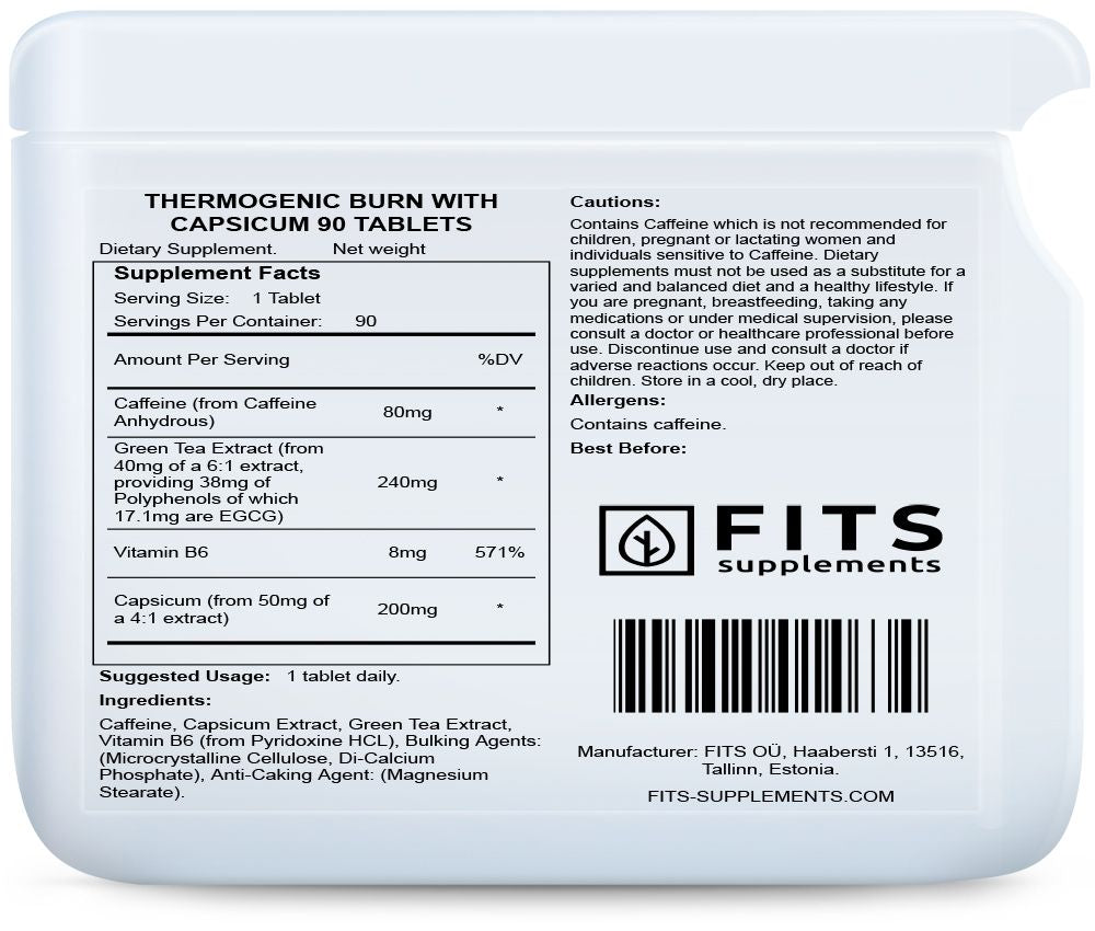 Thermogenic Burn with Capsicum 90 tabletės