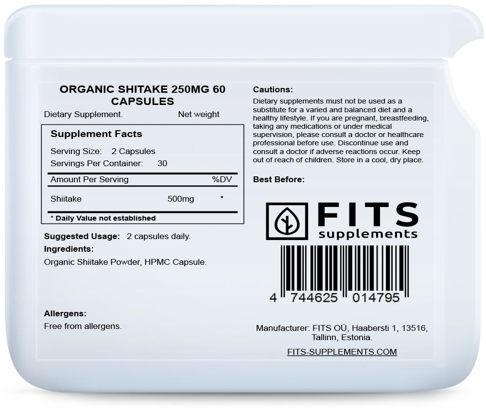 Bio Šiitake 250mg kapsulės