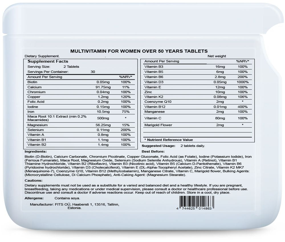 Multivitamin for Women Over 50 Years tablets