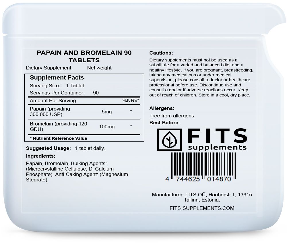 Papaino ir bromelaino 90 tabletės