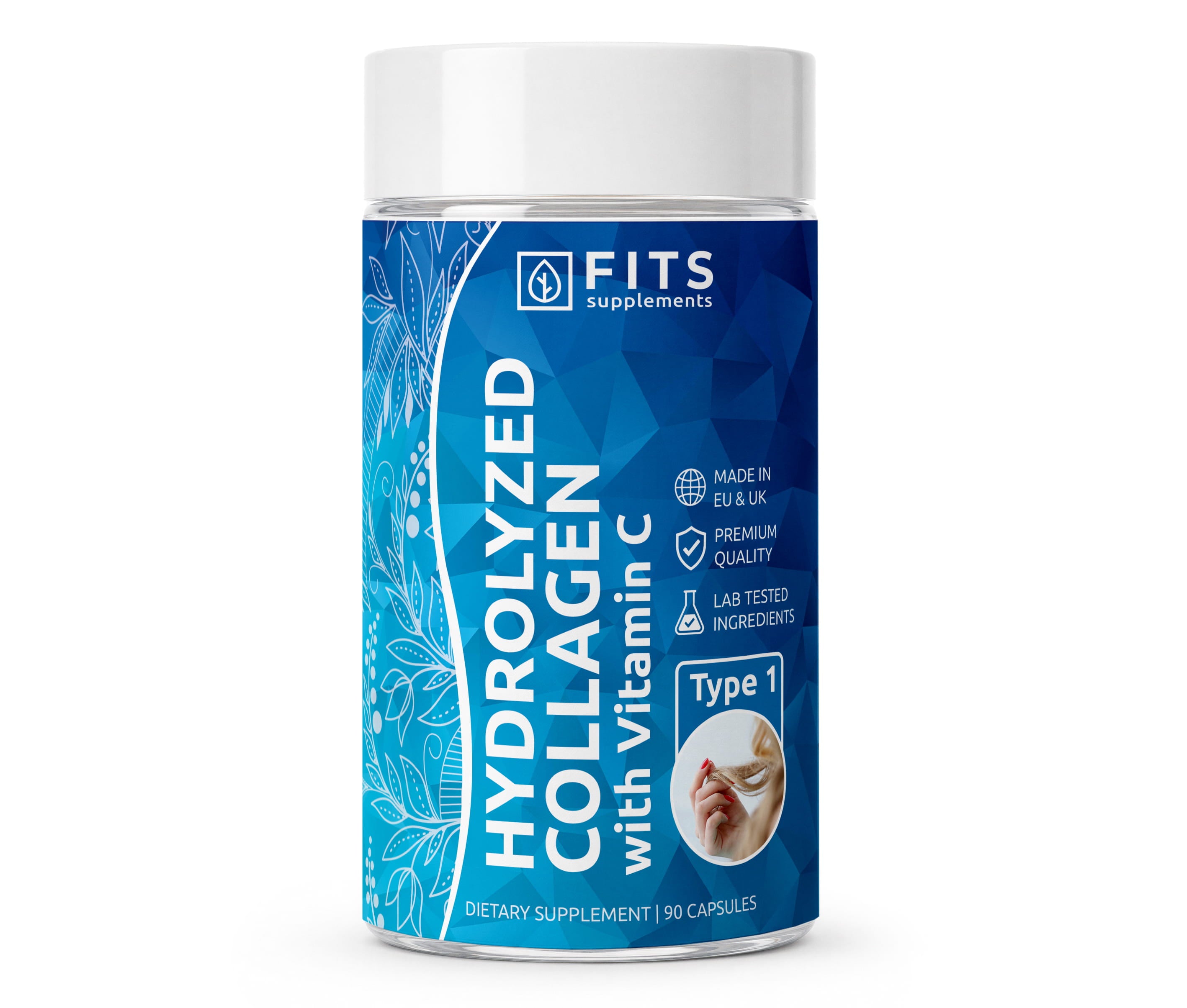 Hydrolyzed Collagen Type 1 with Vitamin C 90 kapsulės