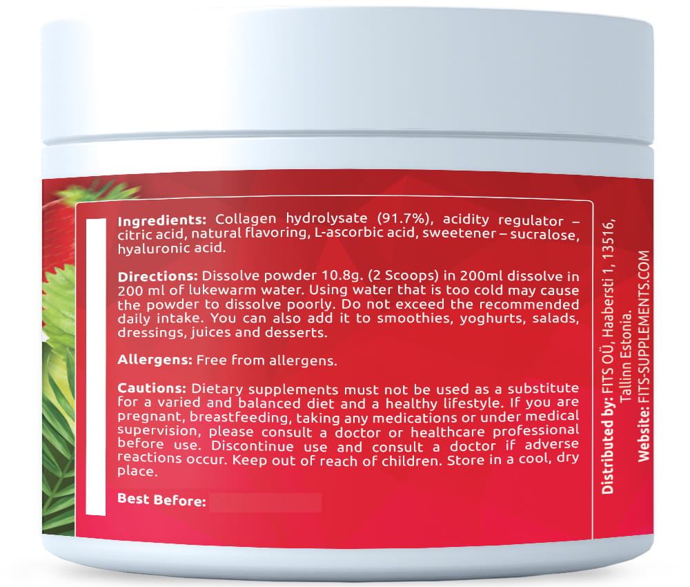 Premium Kolagenas Fresh Strawberry 325 g, milteliai