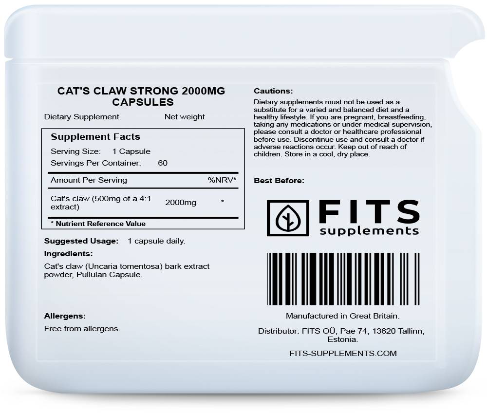 Cat's claw Strong 2000mg kapsulės