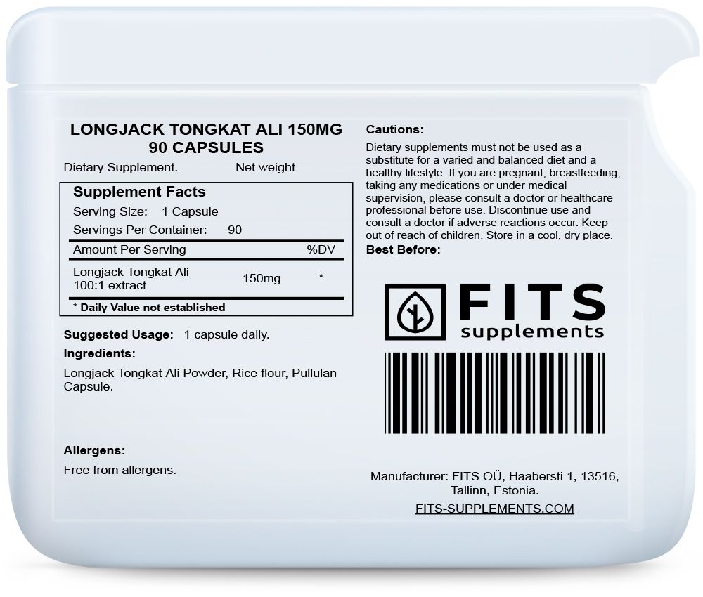 FITS Longjack Tongkat Ali 150mg 90 capsules