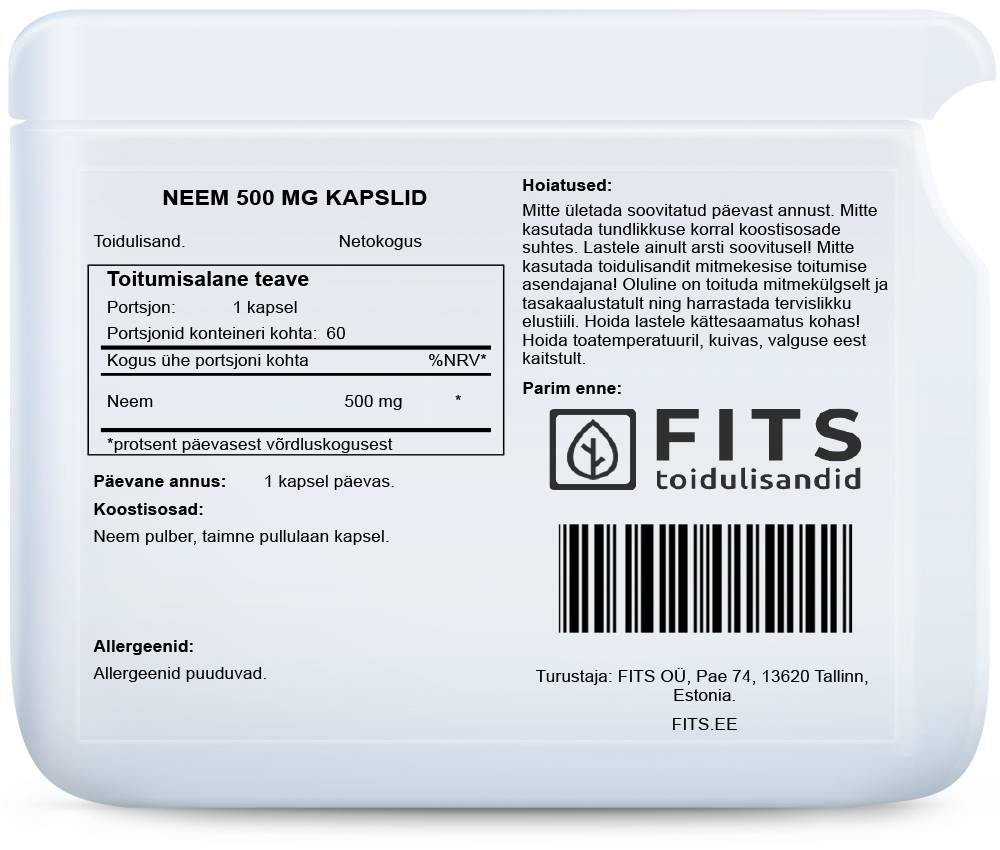 Neem 500 mg kapsulės