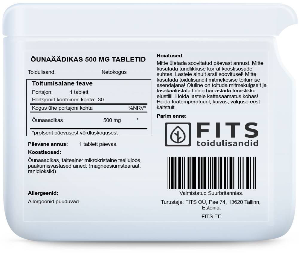 Obuolių actas 500 mg, tabletės