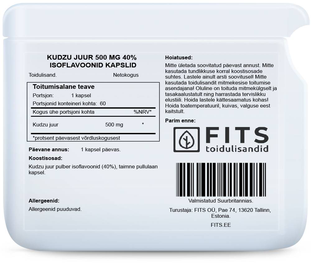 Kudzu Root 500mg 40% Isoflavones kapsulės