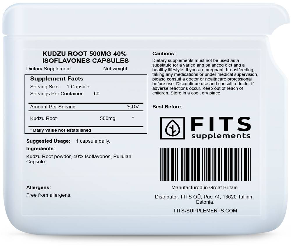 Kudzu Root 500mg 40% Isoflavones kapsulės