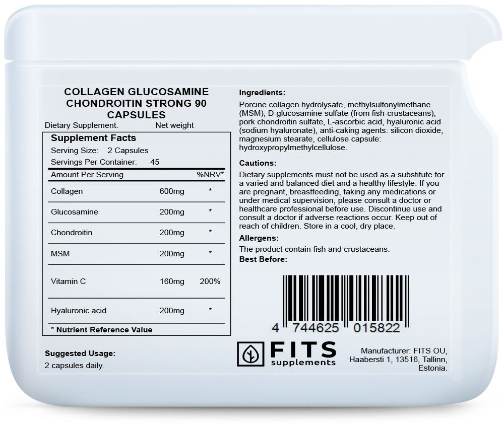 Collagen Glucosamine Chondroitin Strong 90 kapsulės