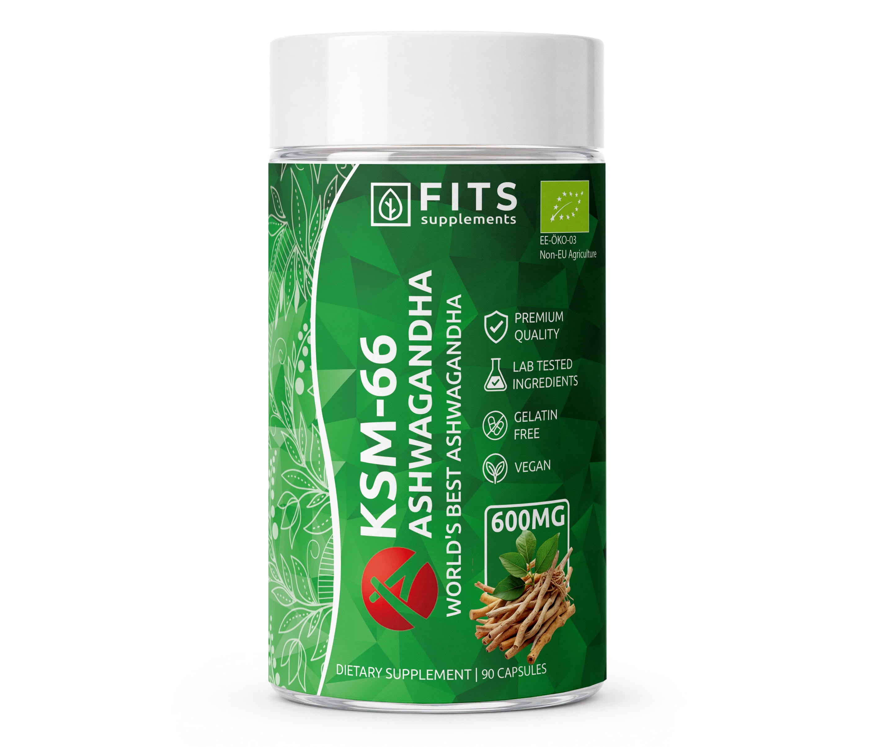 Organic KSM-66 Ashwagandha 600mg kapsulės