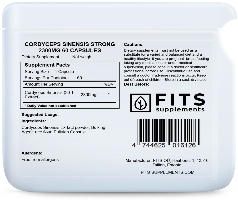 Cordyceps sinensis Strong 2300mg kapsulės