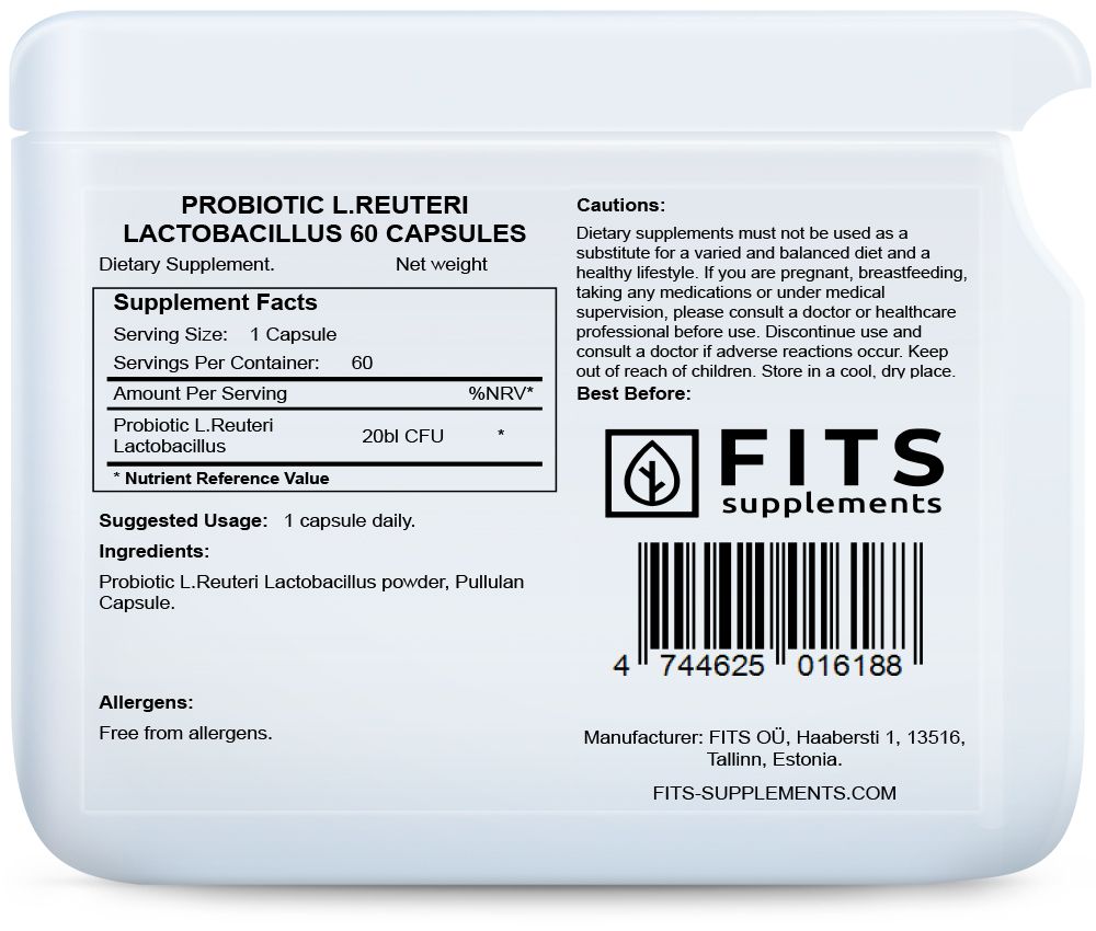 Probiotic L. Reuteri Lactobacillus kapsules