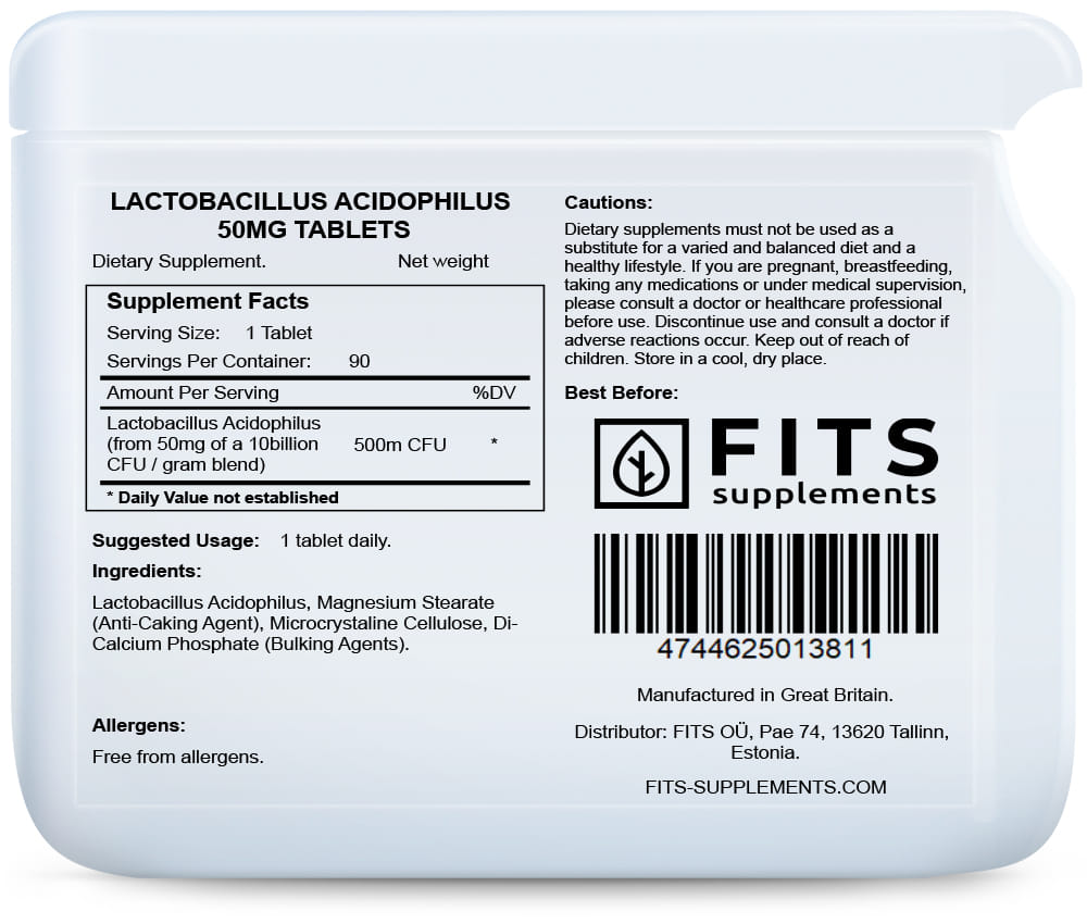 Lactobacillus Acidophilus 50mg 90 tablets