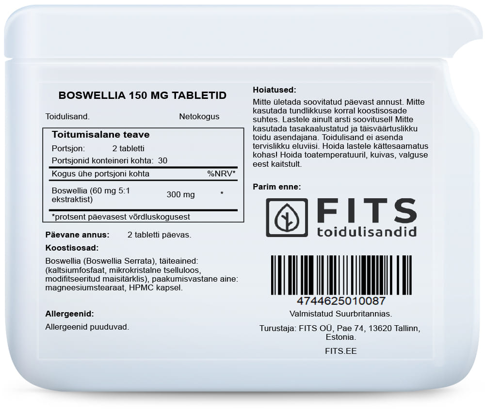 Boswellin 150mg 60 tablets