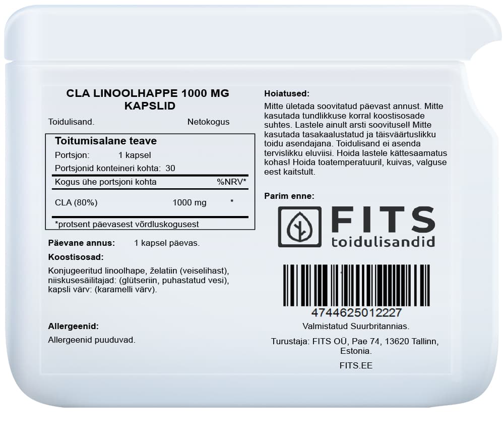 CLA linolio rūgštis 1000 mg kapsulės