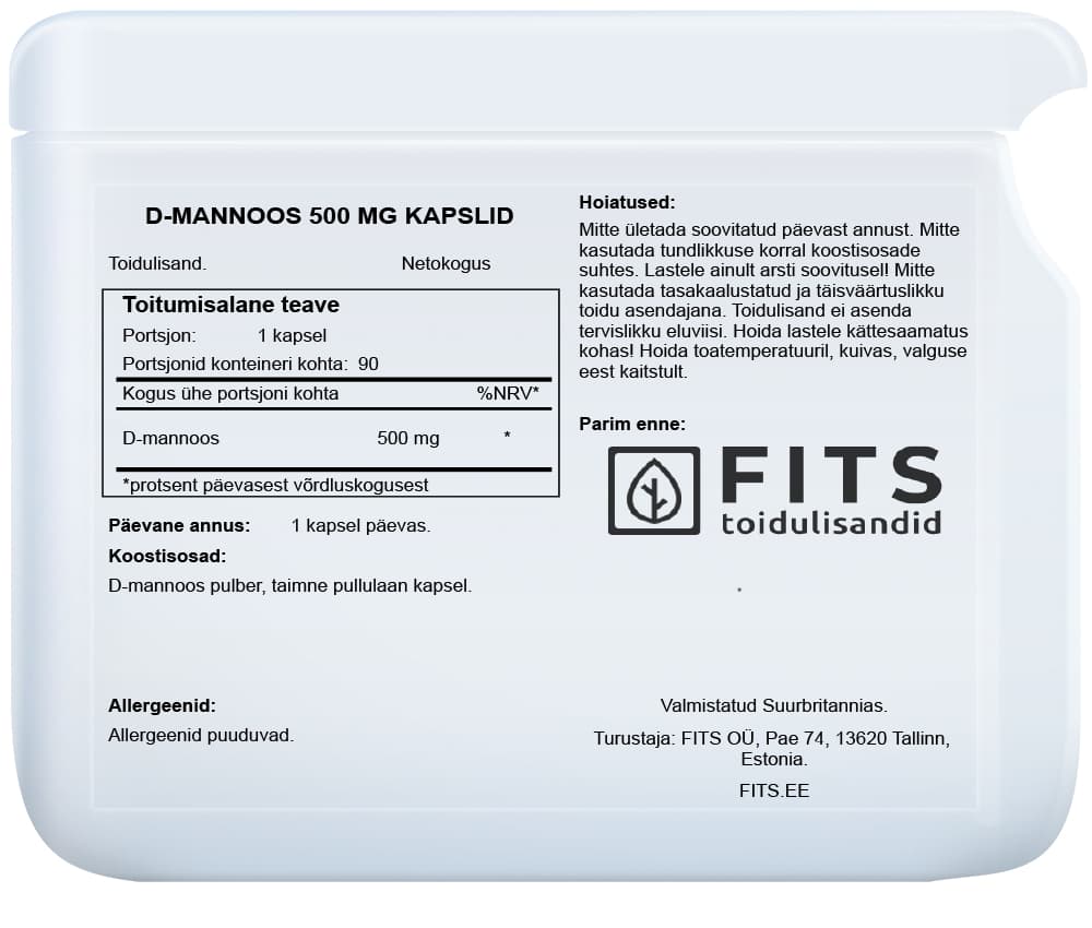 D-manozės 500mg kapsulės