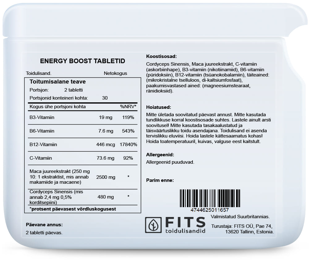 Energy Boost tabletės