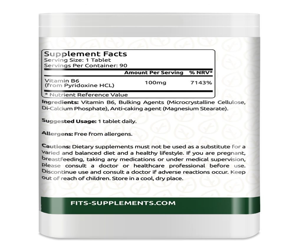 Vitaminas B6 100 mg 90 tabletės