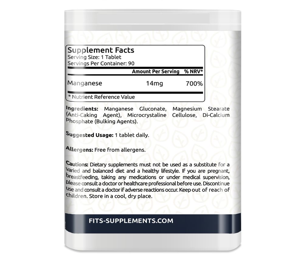 Manganese 14mg 90 tablets