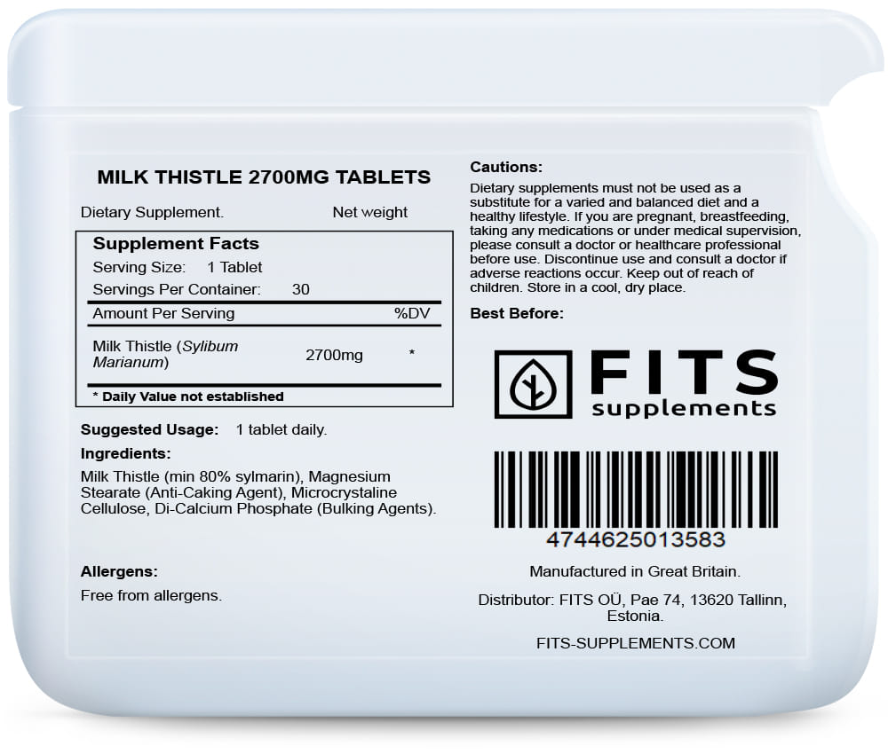 Milk Thistle 2700mg 30 tablets