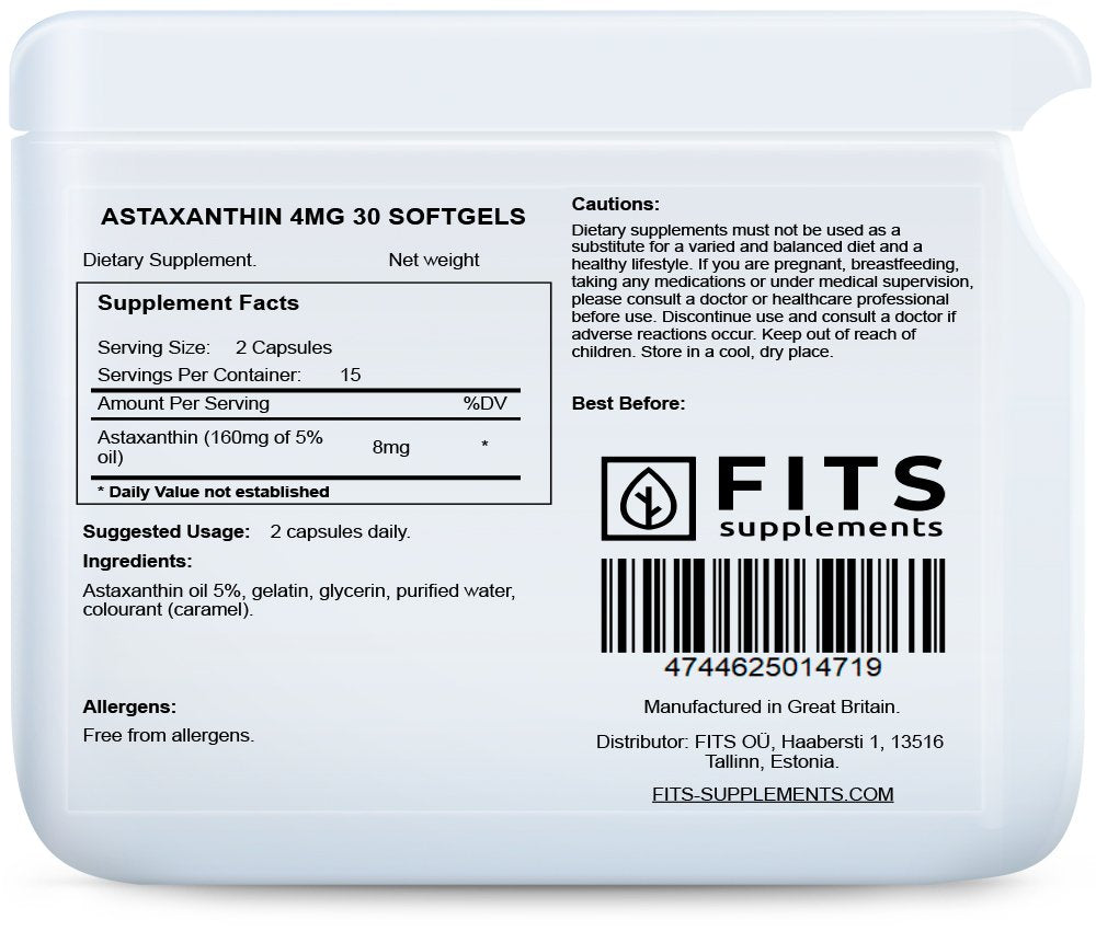 Astaxanthin 4mg softgels N30