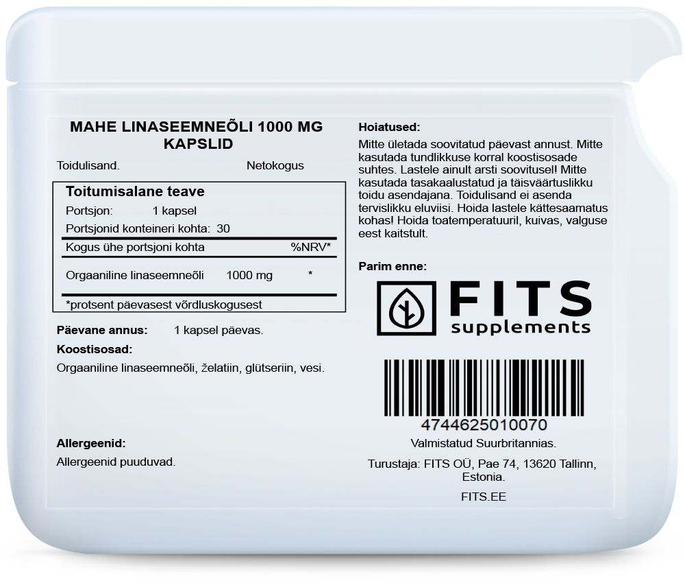 Linų aliejus 1000 mg kapsulės