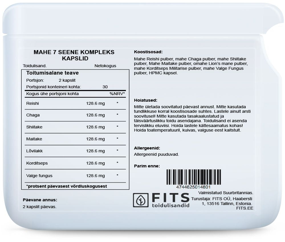 Organic Mushroom Complex 7 in 1 kapsulės