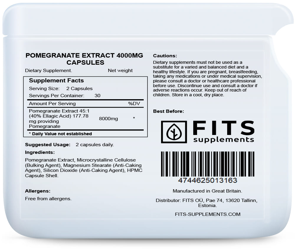 Pomegranate Extract 4000mg capsules