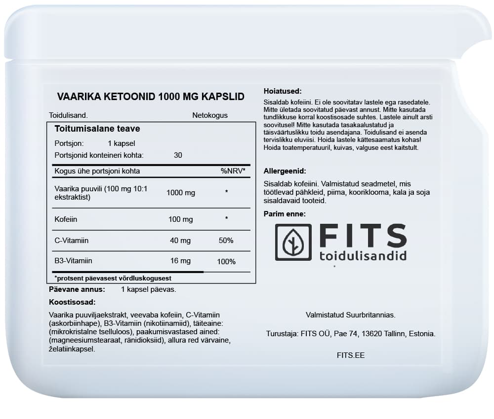 Aviečių ketonai 1000 mg kapsulės