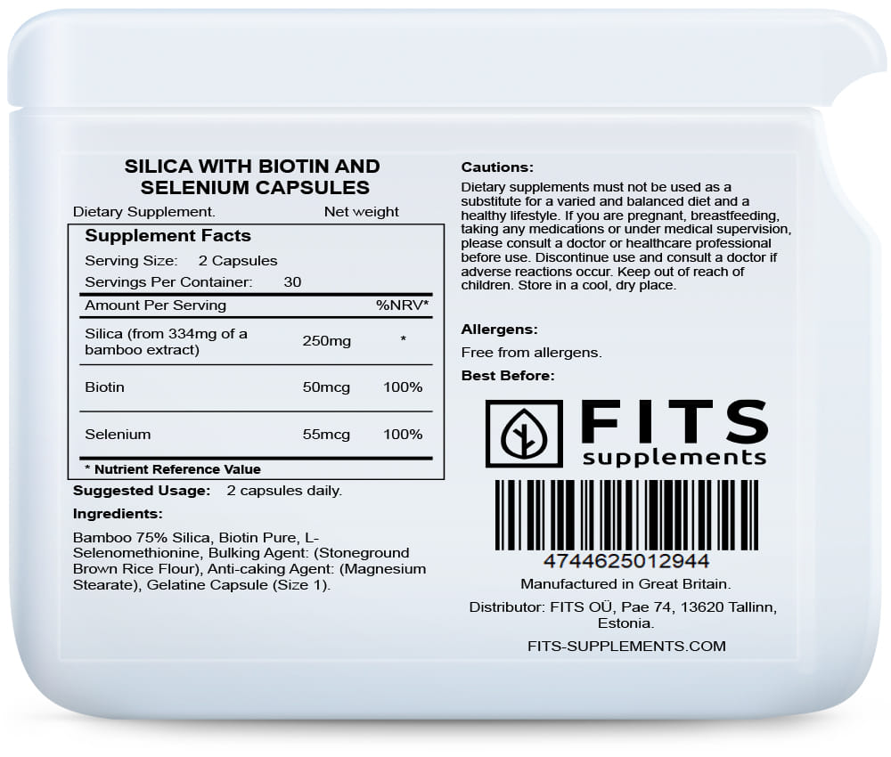 Silicis 250mg su biotinu ir selenu, kapsulės