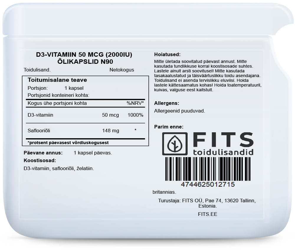 Vitamin D3 2000iu softgels N90
